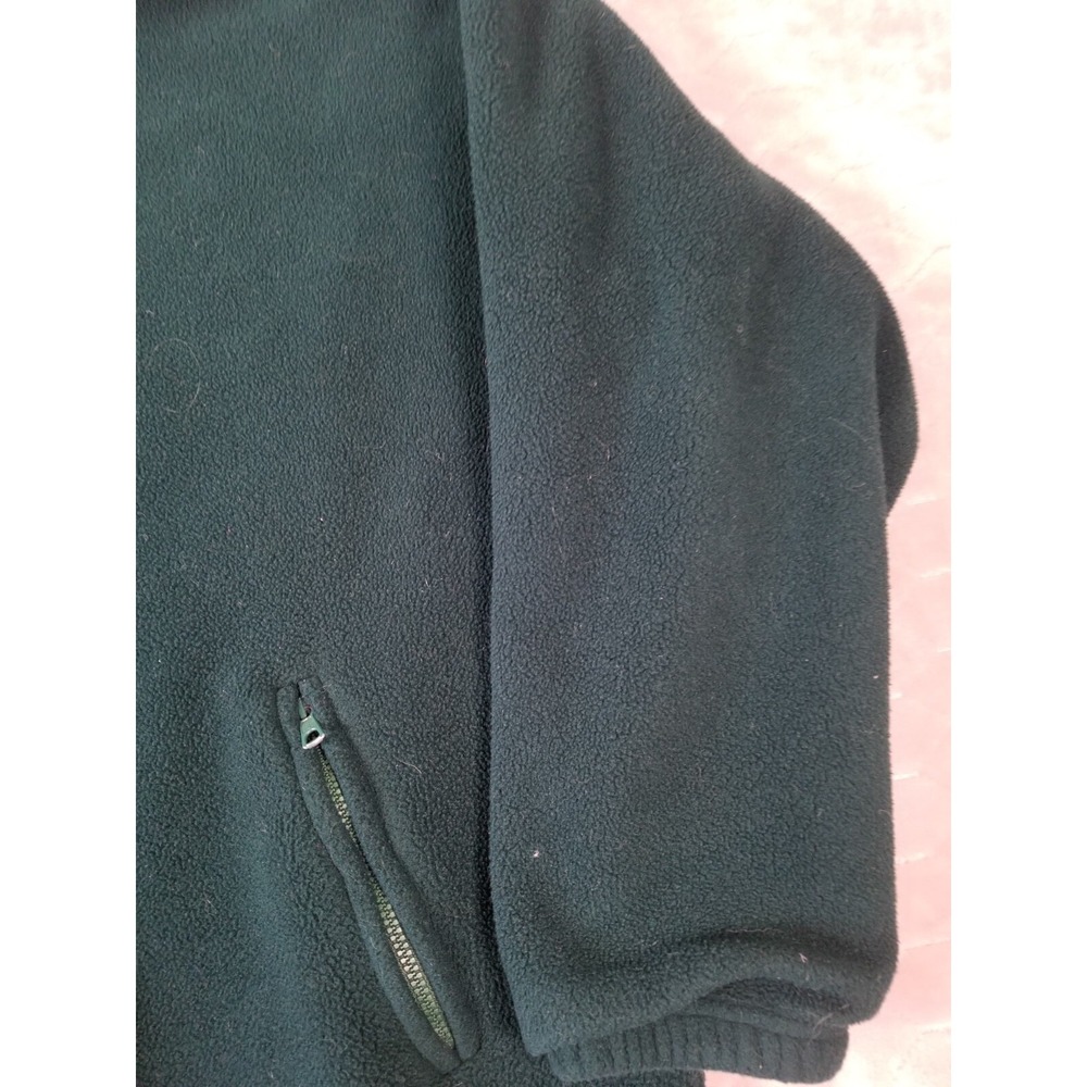 Denbigh Fleece 1/4 Zip Jacket Mens Large Green Vintage Made in England - Picture 3 of 9